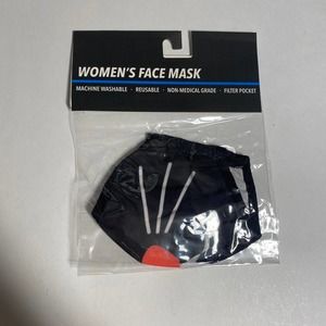Womens cat face mask black